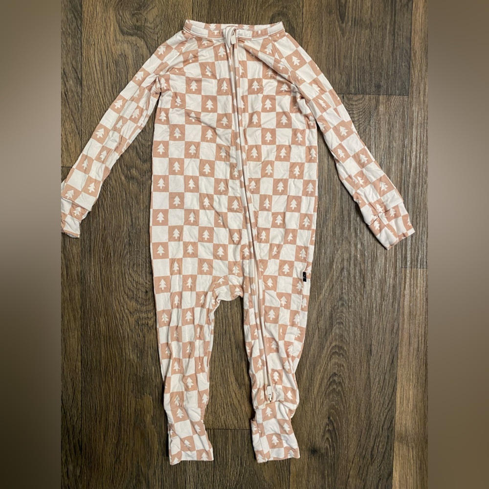 Blush Christmas Bamboo footie pajamas
